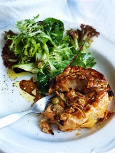 Chicken pie with green leaves by Sebastian Mary, on Flickr
