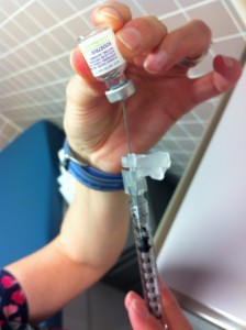 vaccine being prepared